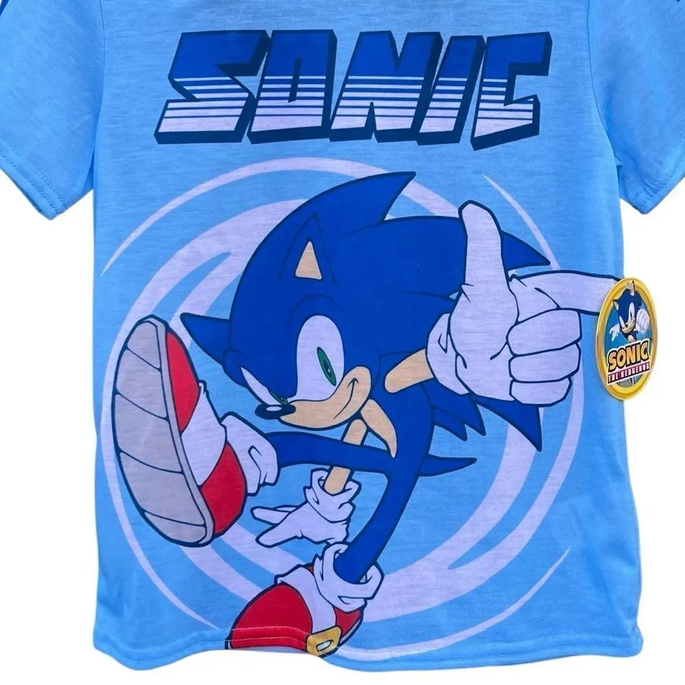 Boys Sonic Short Sleeve Top & Sleep Pants Pajama 2-Piece Set Size M